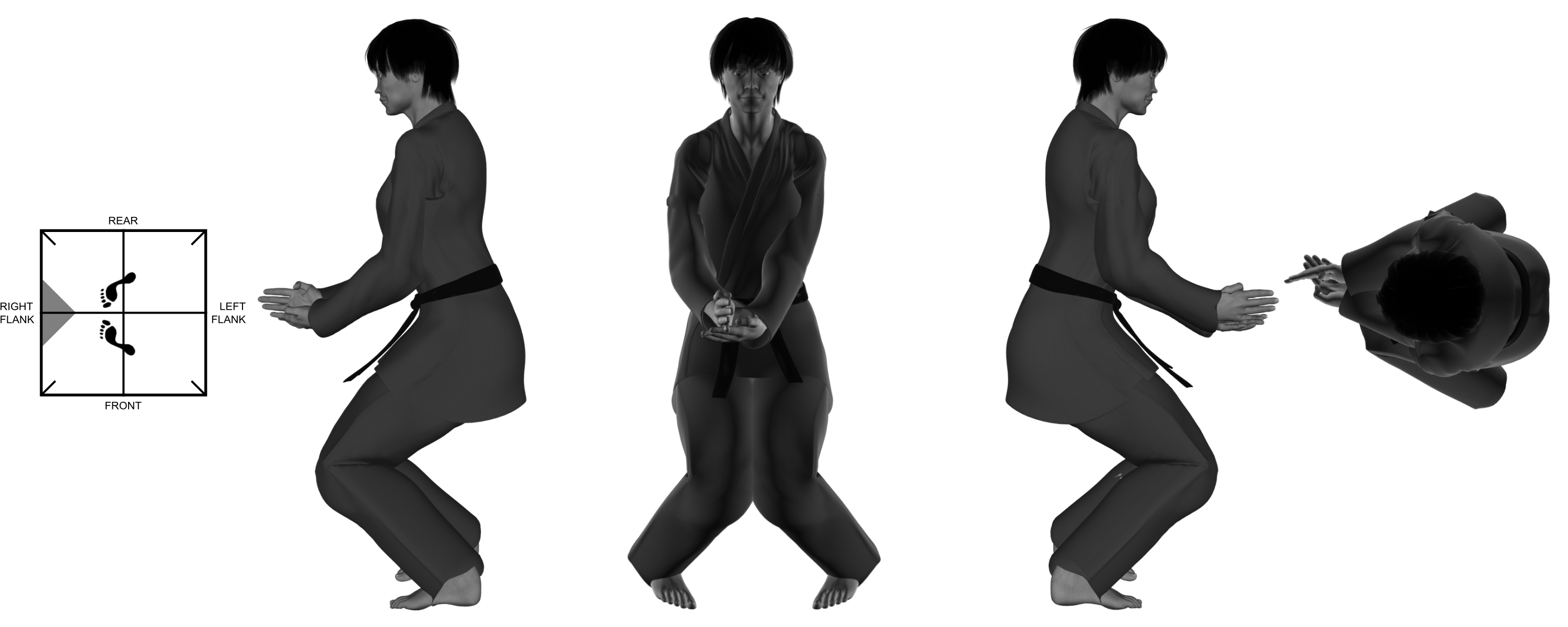 8) (right) downward hand-sword from concave stance 8) (right) downward hand-sword from concave stance