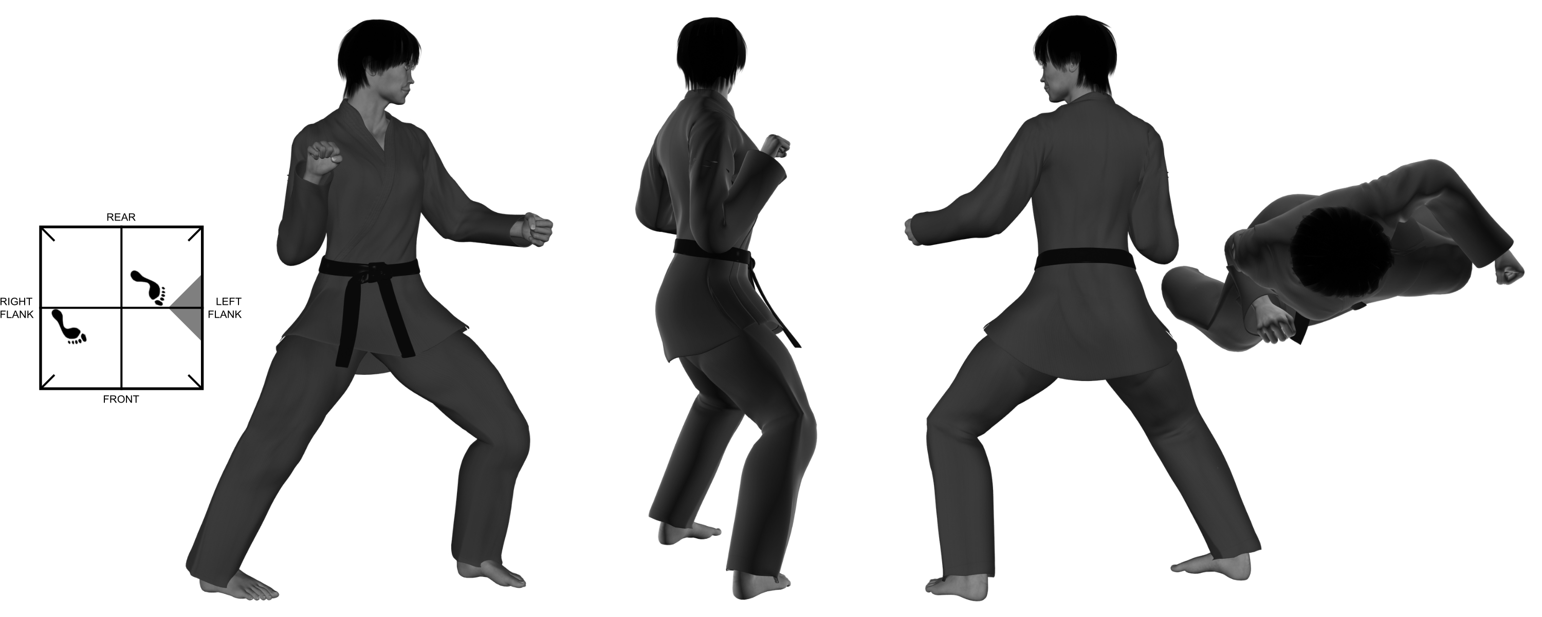 2) (left) outward back-knuckle from (left) neutral bow 2) (left) outward back-knuckle from (left) neutral bow