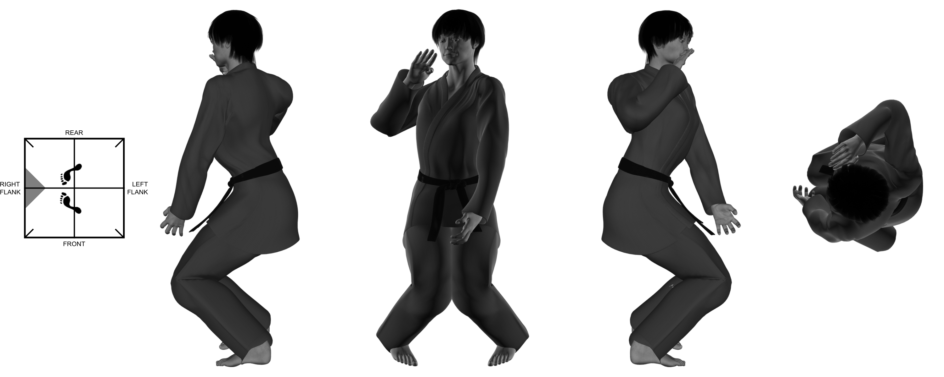 7) (right) upward heel-palm from concave stance 7) (right) upward heel-palm from concave stance