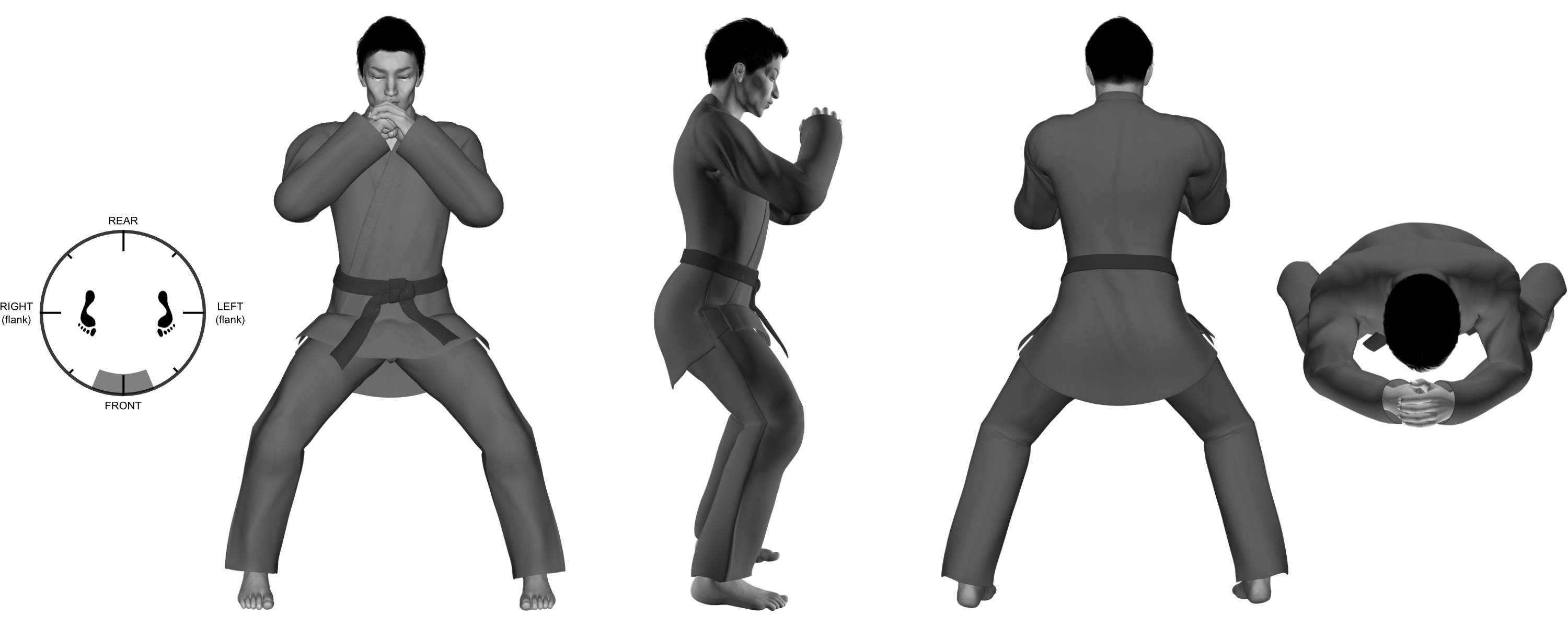 2, 3 & 4) Meditating Horse