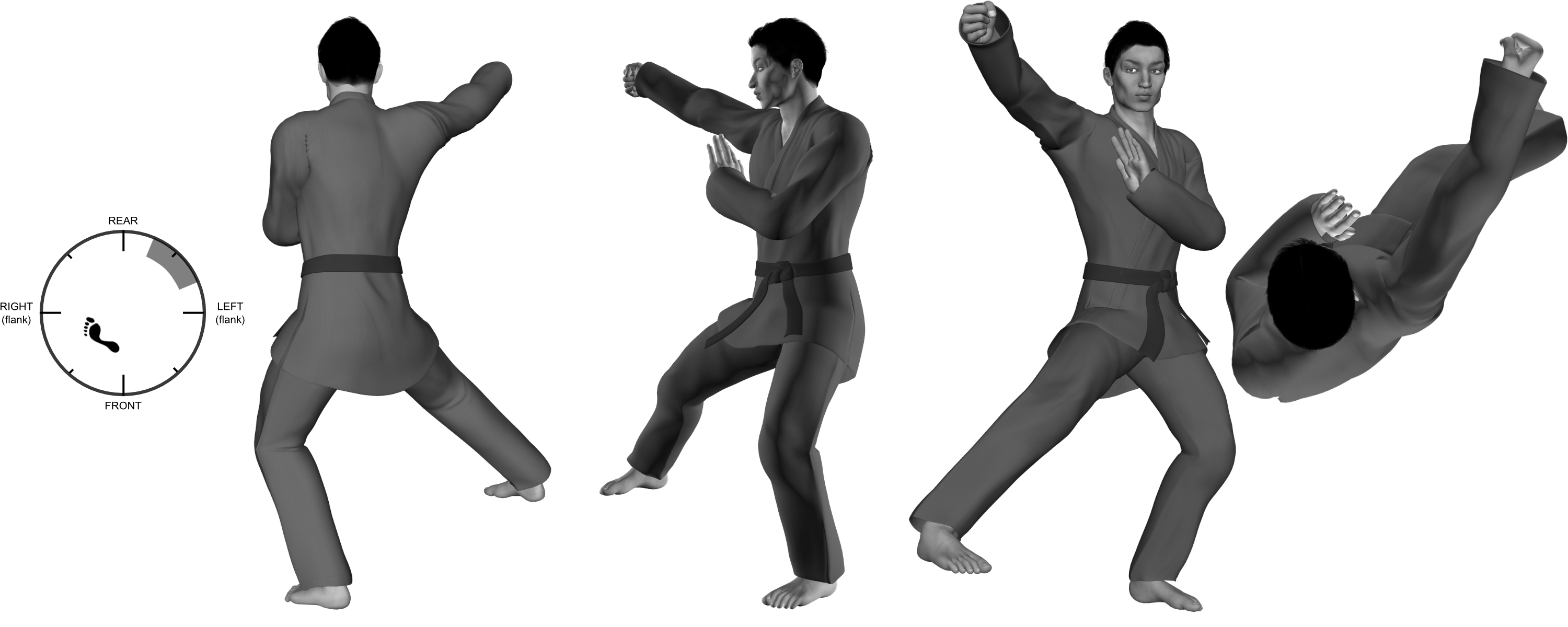 3) (right) outward back-knuckle with (right) side kick 3) (right) outward back-knuckle with (right) side kick