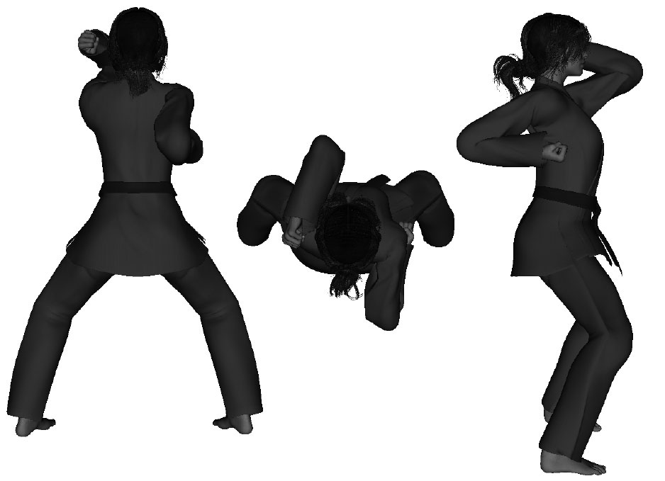 Example of a proper backward elbow (right)