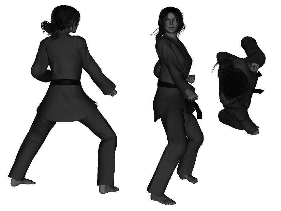 Example of proper Inside Downward - Palm-Down &nbsp;Block (right)