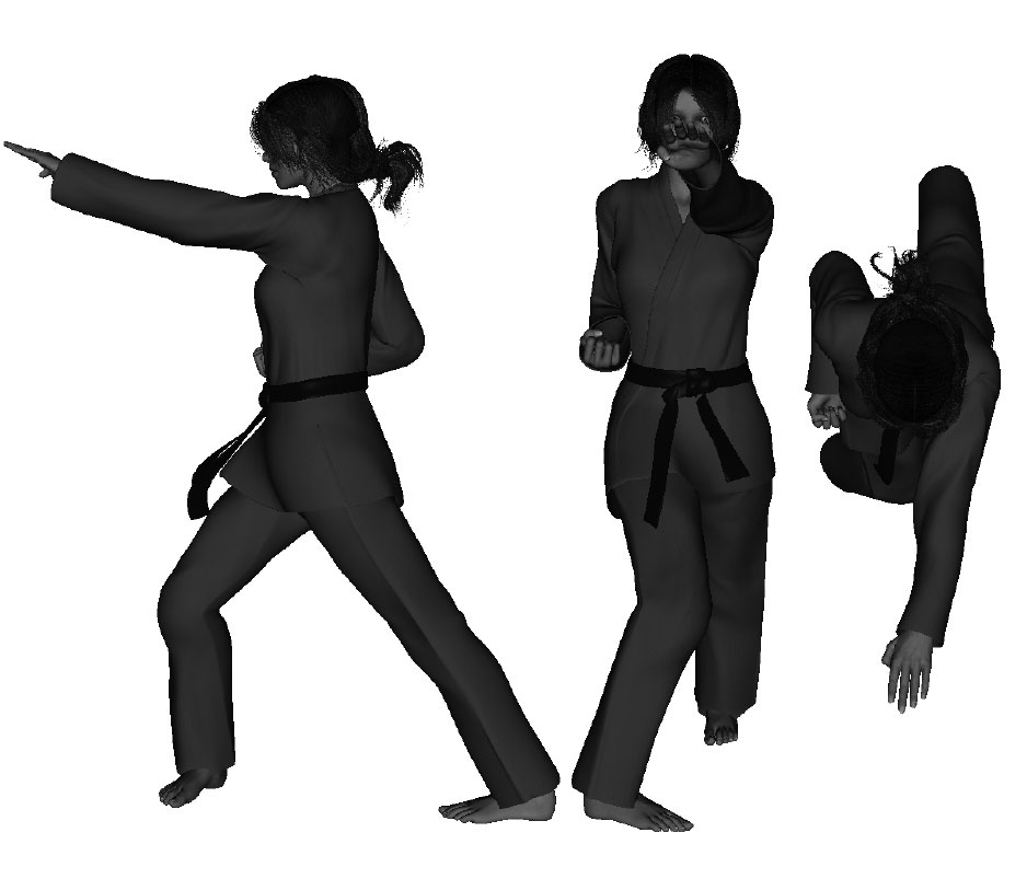 Example of a proper horizontal four-finger poke (left)