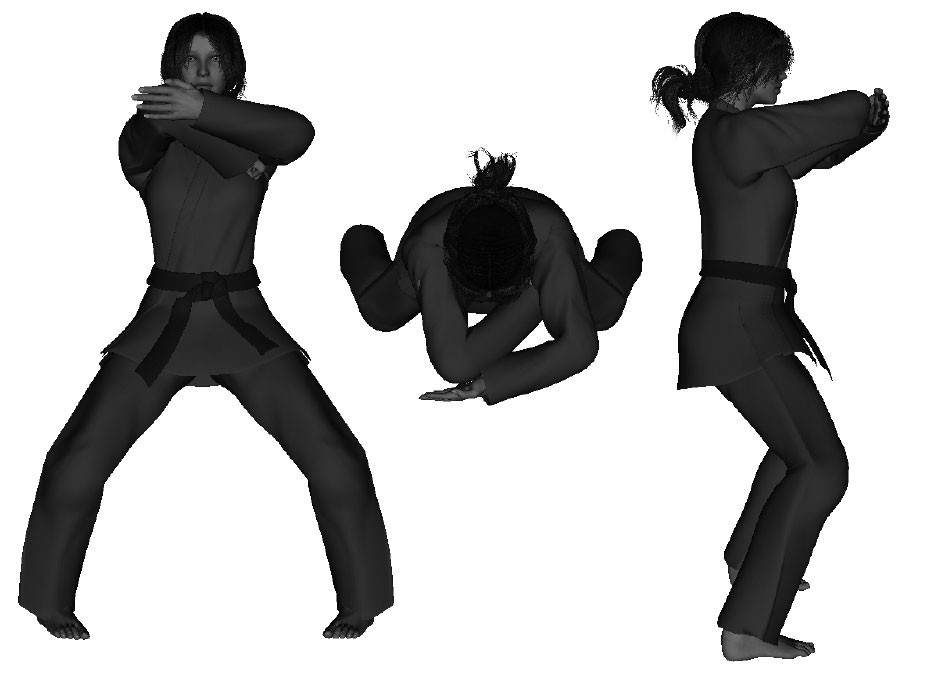 Example of a proper inward, horizontal elbow (right)