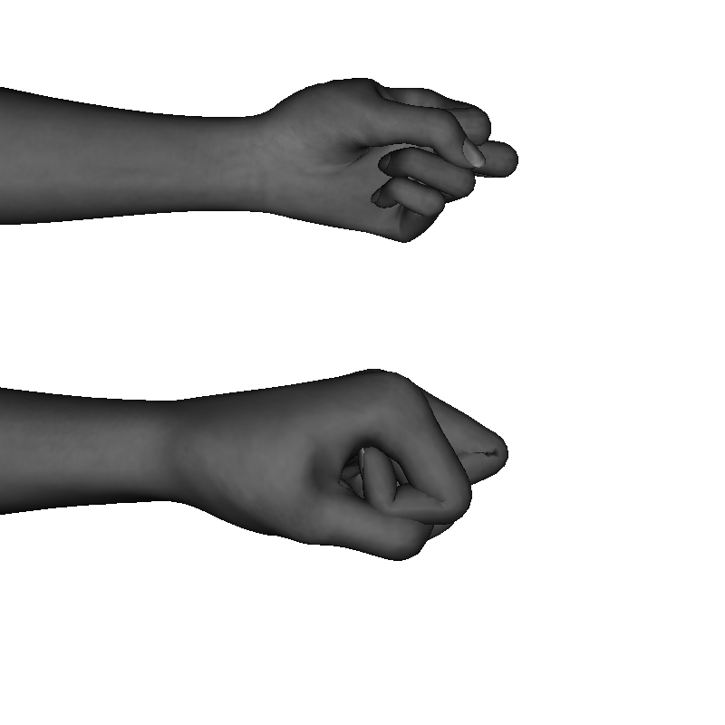 Example of proper middle-knuckle formation