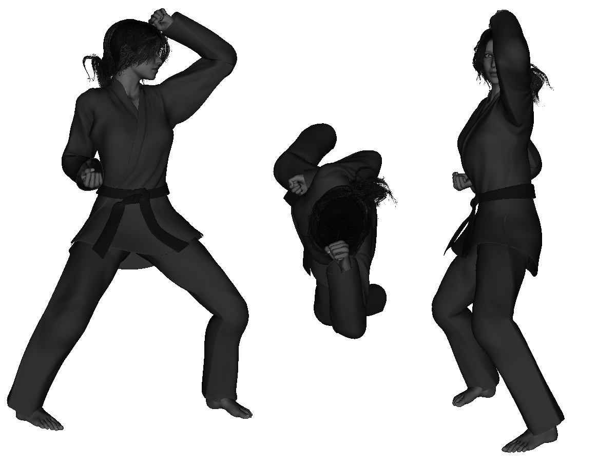 Example of a proper outward, overhead elbow (left)