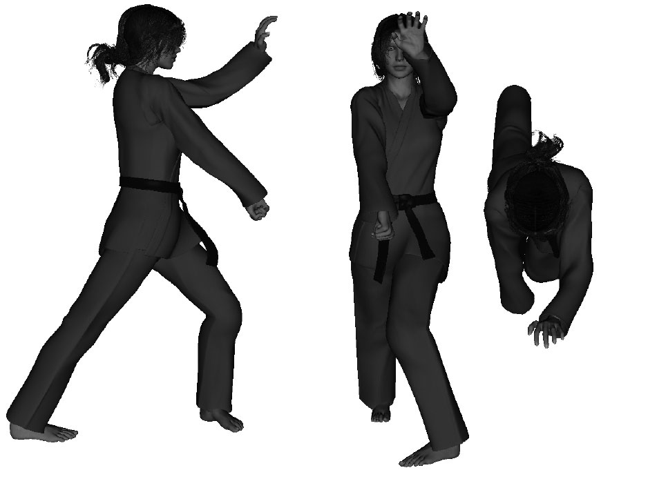 Example of a proper overhead claw (left) (prior to execution / stance rotation)