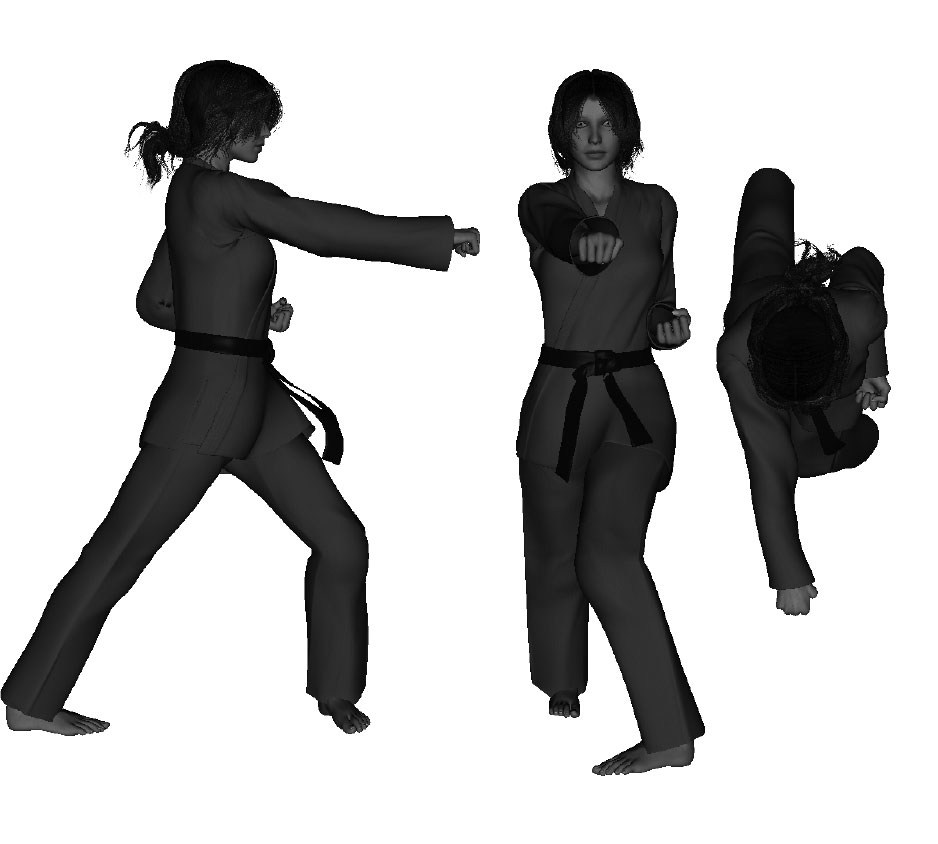 Example of a proper straight punch (right) (from forward bow)