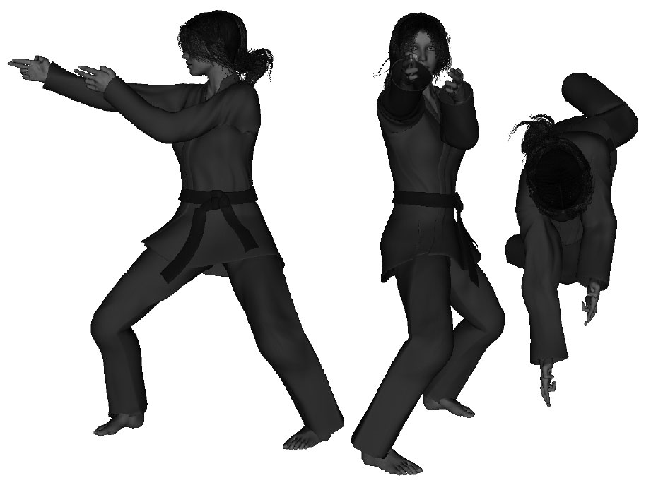 Example of a proper vertical two-finger poke (right) (with front hand)