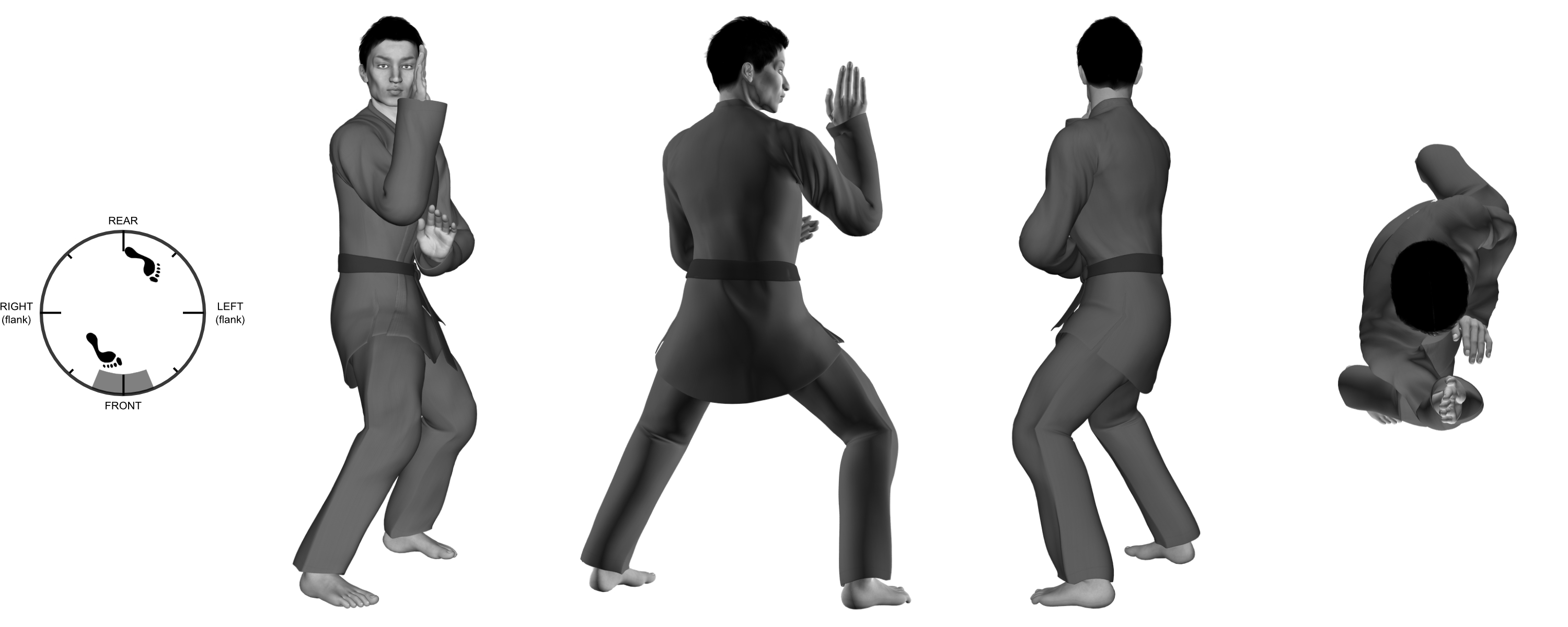 1a) (right) inward parry (near end of execution) 1a) (right) inward parry (near end of execution)