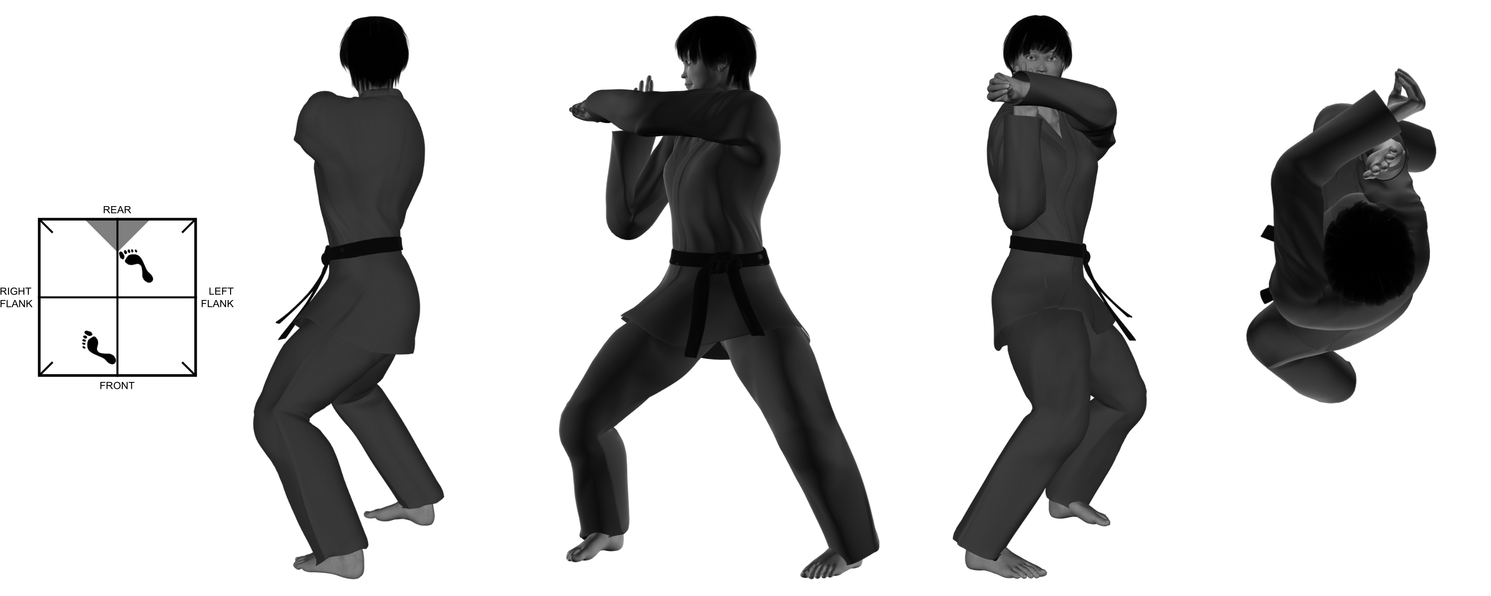 3a) (right) shape of crane from (right) neutral bow (transition) 3a) (right) shape of crane from (right) neutral bow (transition)