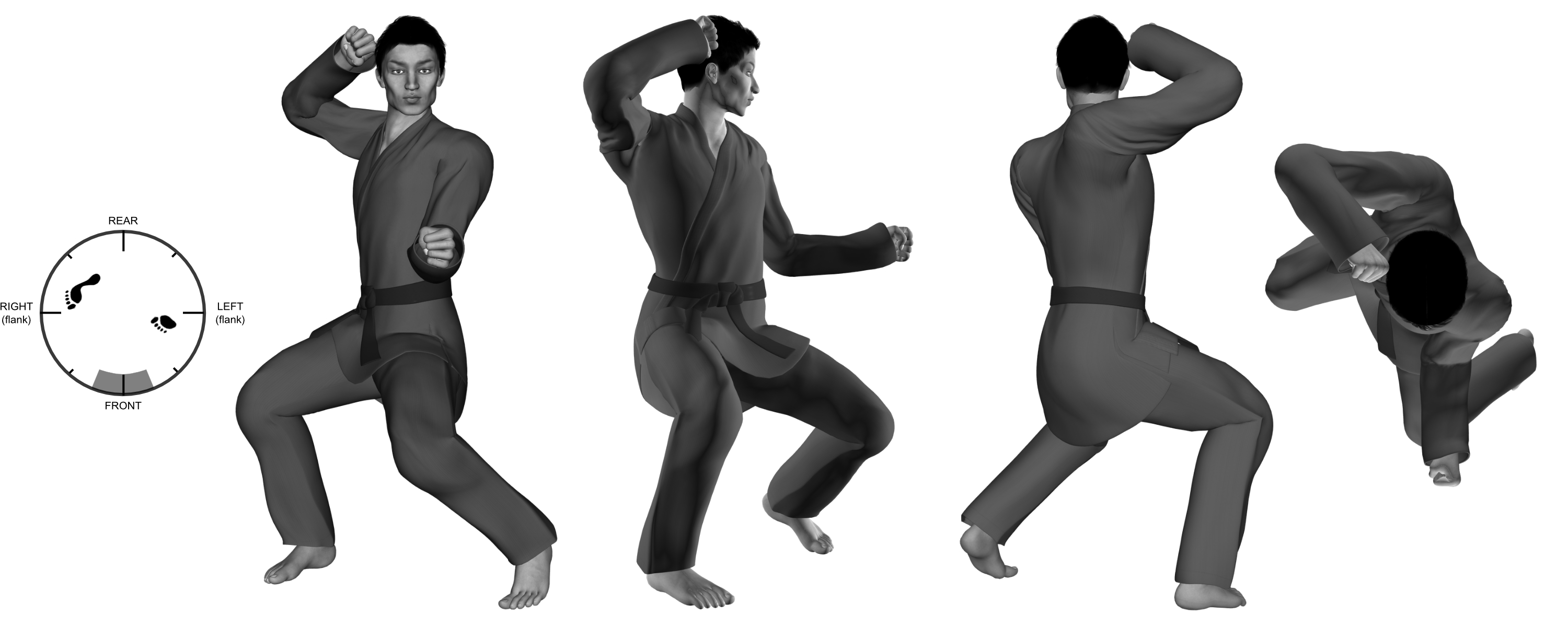 2) (left) hammer-fist from (right) wide kneel 2) (left) hammer-fist from (right) wide kneel