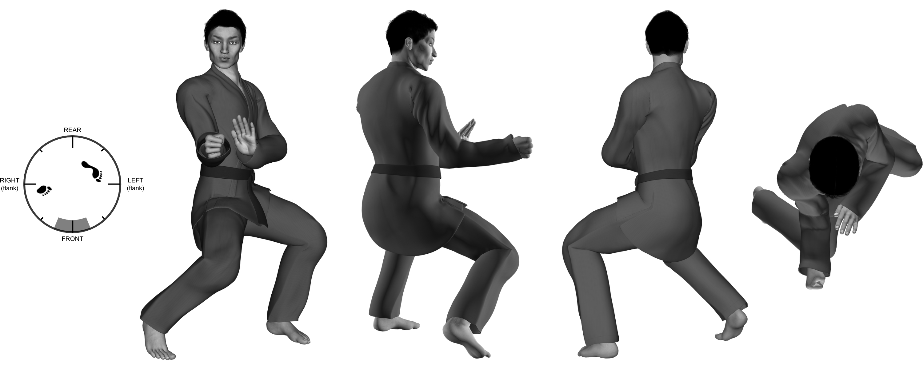 3) (right) hammer-fist from (left) wide kneel 3) (right) hammer-fist from (left) wide kneel