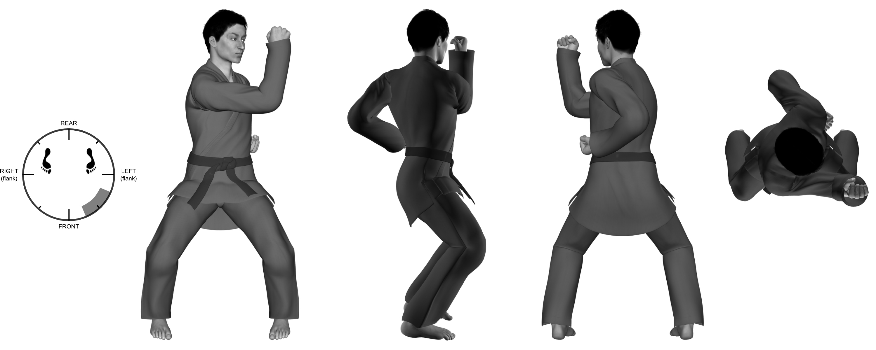 1a) transition (b) from Darting Leaves / (right) double-factor block for Unfurling Crane 1a) transition (b) from Darting Leaves / (right) double-factor block for Unfurling Crane