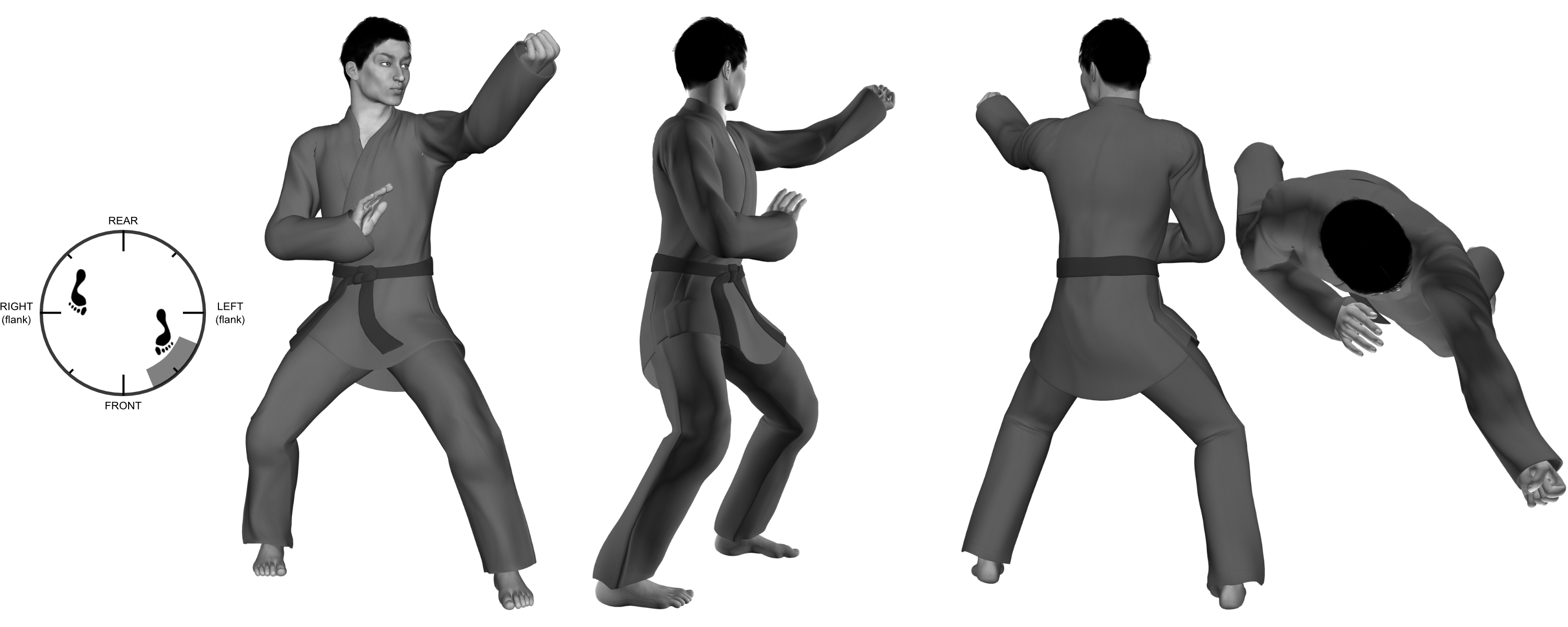 2b) (left) downward back-knuckle (with right check) 2b) (left) downward back-knuckle (with right check)