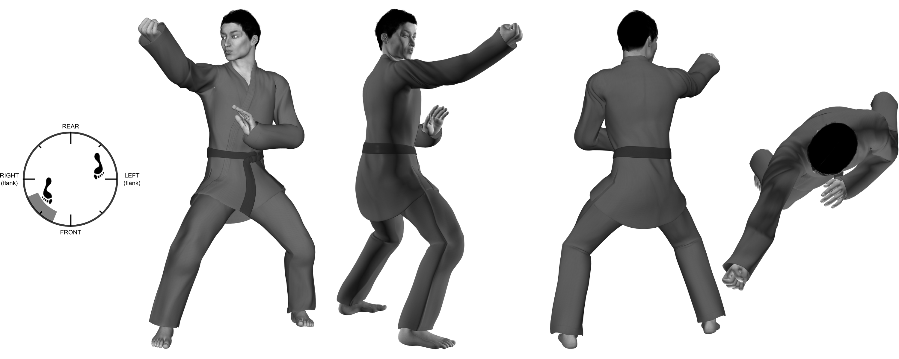 2b) (right) downward back-knuckle (with left check) 2b) (right) downward back-knuckle (with left check)