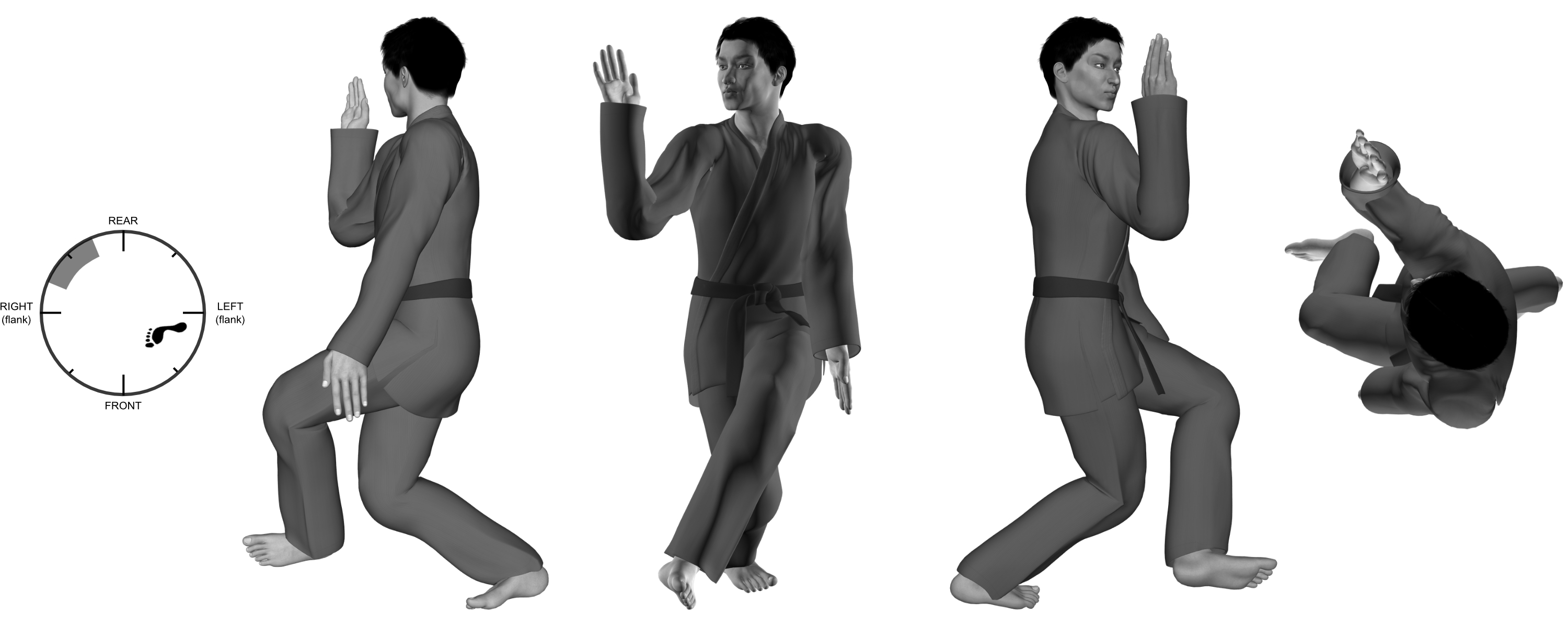 2a) (left) instep kick from (right) one-legged stance 2a) (left) instep kick from (right) one-legged stance